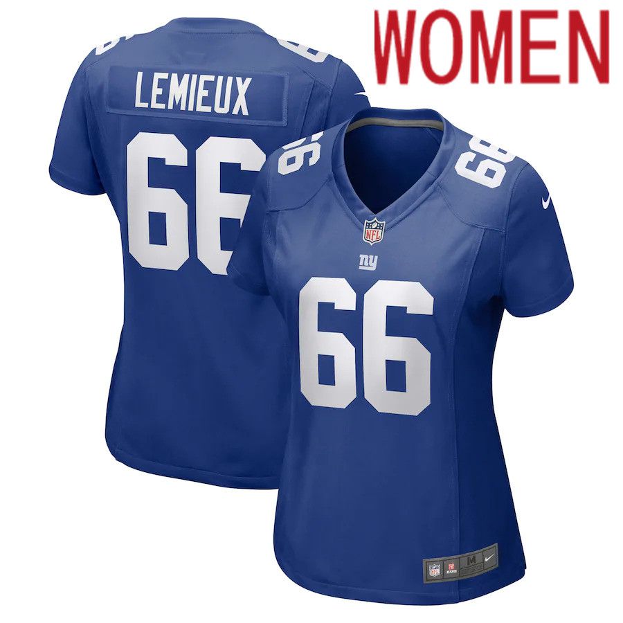 Women New York Giants #66 Shane Lemieux Nike Royal Game NFL Jersey